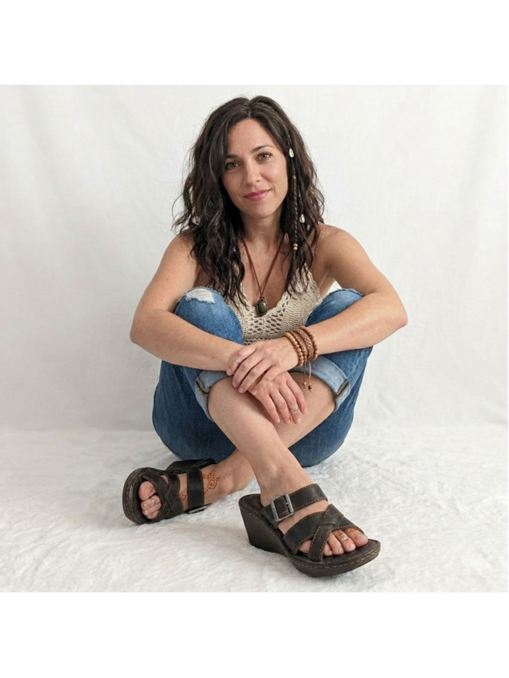 Born Espresso Brown Leather Wedge Sandals Size 6 - Picture 2 of 10